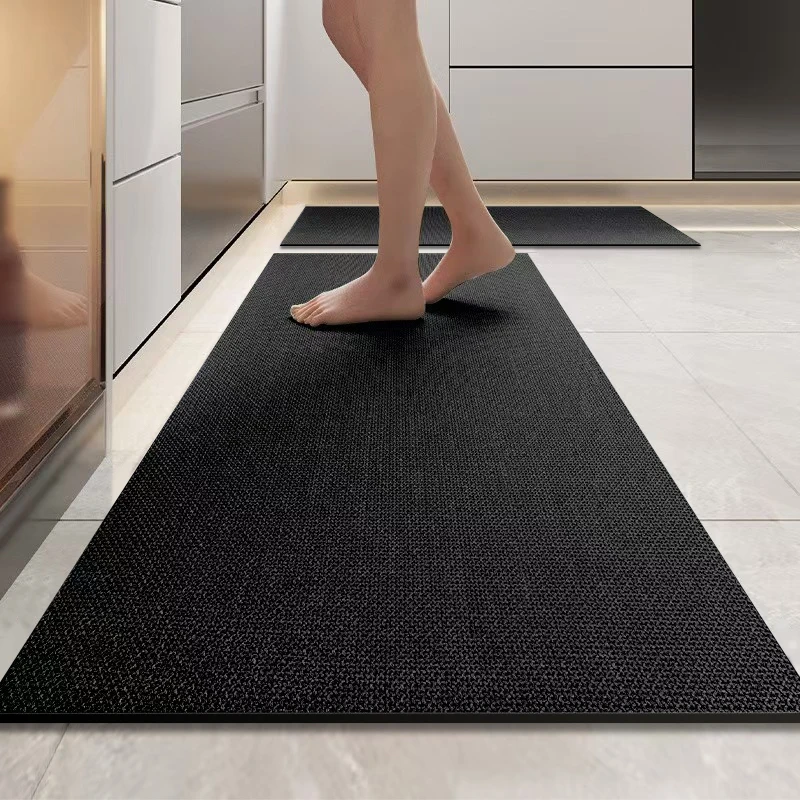 Lange Streifen Küchenbodenmatte Kieselgurte rutschfeste Matte einfache saugfähige Badezimmermatte quadratische Eingangsmatte – Detail 5