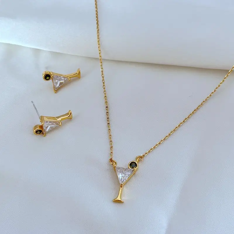 

KS European and American New Fashion Colorful Zircon Inlaid Cocktail Style Niche Design Women's Jewelry Set