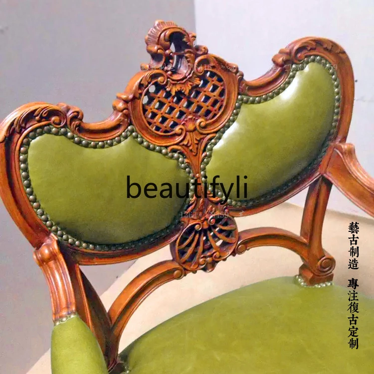 A71 French nostalgic solid wood combination sofa old Shanghai Republic of China retro homestay club photography live chair