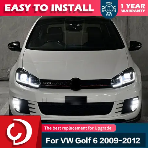 폭스바겐 골프 6 헤드라이트 2009-2012 LED 업그레이드 7.5 디자인 DRL 시그널 램프 자동차 액세서리용 카 스타일링 헤드 램프
