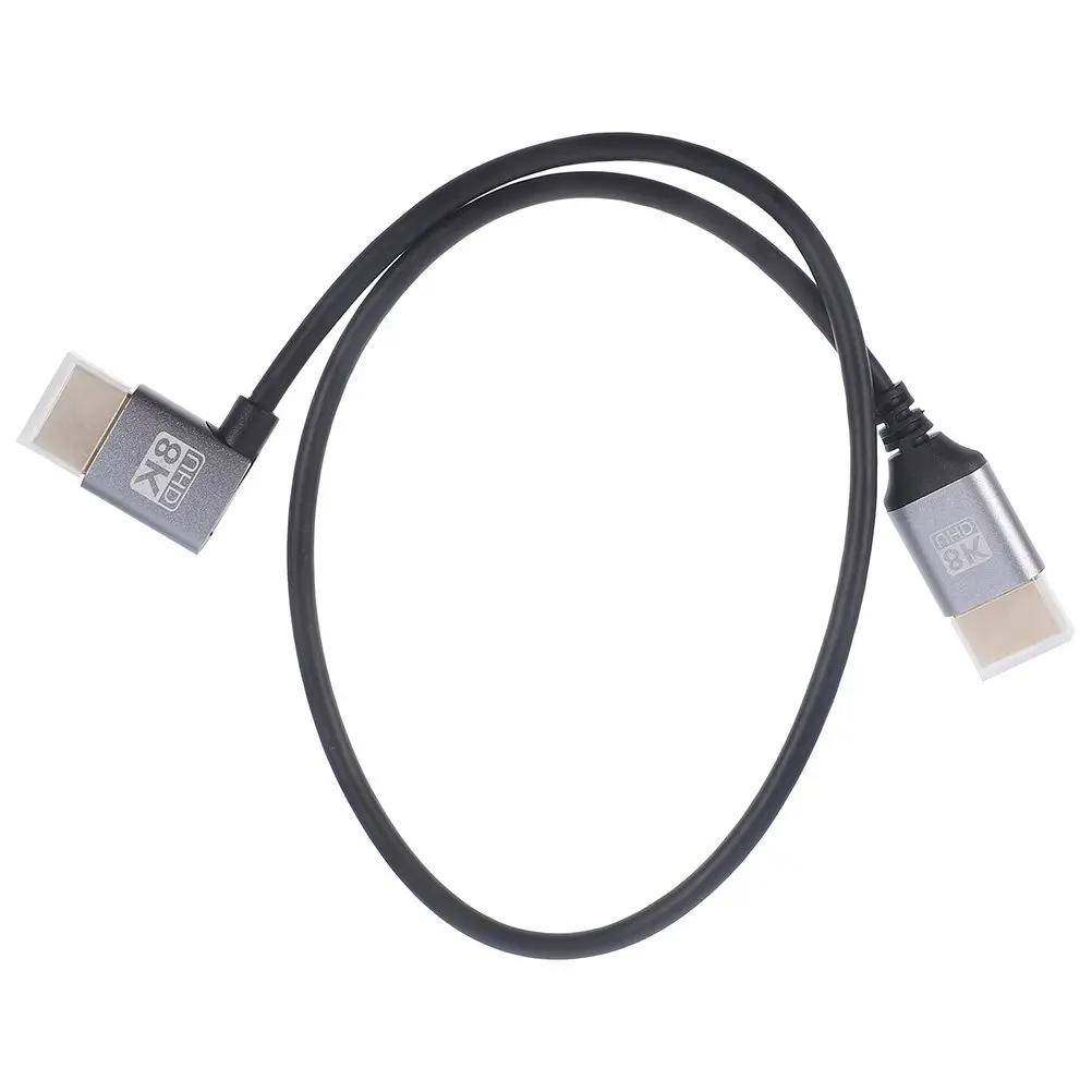 

Male to Male Display Video Cable Left Angled High Speed 8K Video Wire Computer Monitor Connector Cord for Gaming
