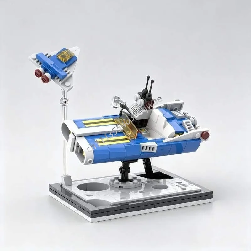 244Parts Galaxy Moon Space Cruiser MOC Model Custom Puzzle DIY Creative Assembly Building Blocks Sci Fi Vehicle Educational Toy