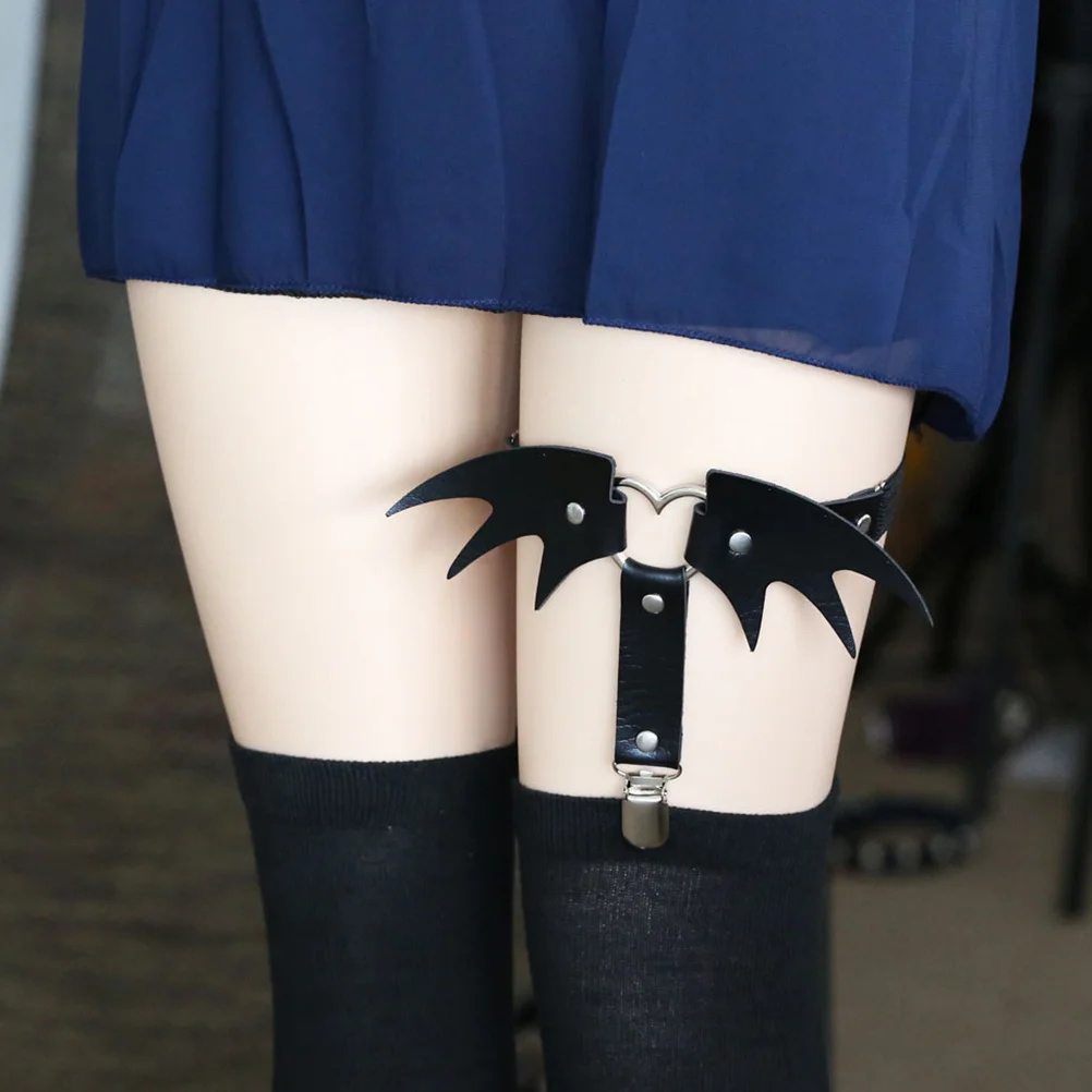 1 قطعة أجنحة الخفافيش قابل للتعديل الرباط حزام أسود هالوين الساق الدائري الحمالات أزياء السيدات الملابس الداخلية