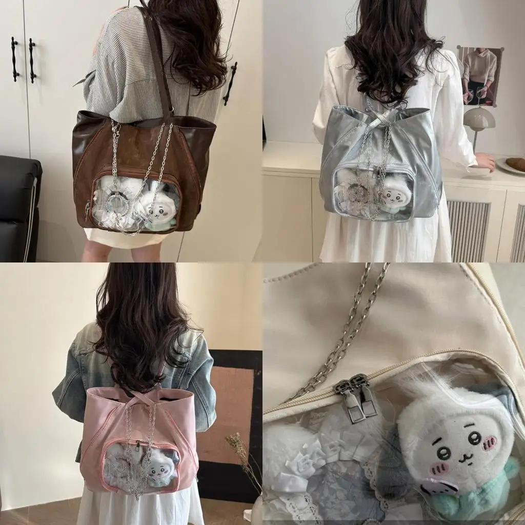 

Large Capacity Patchwork Shoulder Bag Combining Trendy Designs With Japanese Styles Casual Handbag For Everyday Use