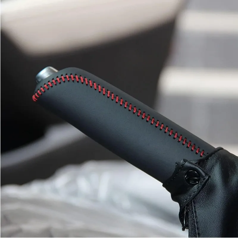 Car Leather Gear Handbrake Cover for SEAT Altea Toledo MK1 MK2 Ibiza Cupra Leon Cupra Car Handbrake Handle Interior Accessories