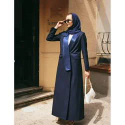 Luxury Elegant Women Long Jacket Female Daily Coat Formal Ankle Length Dress Robe Femme Musulmane