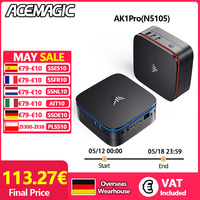 ACEMAGIC - Mini PC - Windows 11 Pro - Intel Celeron N5105 - 16 GB DDR4 512 GB M.2 SSD - 4K UHD - Bluetooth 4.2 - HDMI X 2