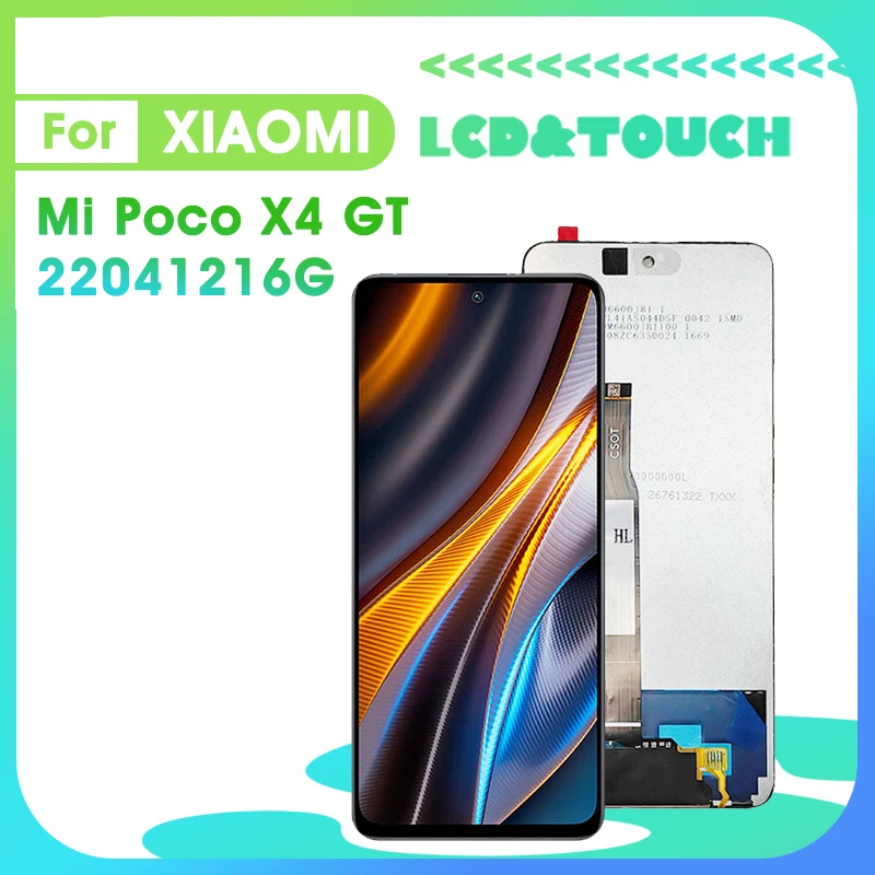 

PocoX4 GT 6,6 ''Оригинальный ЖК-дисплей для Xiaomi Poco X4 GT 22041216G дисплей с сенсорным дигитайзером в сборе сменный экран Mi Poco X4 GT