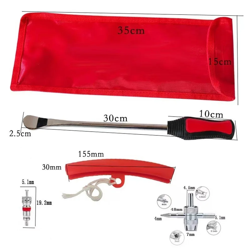 مجموعة رافعة إطارات الدراجات النارية المحمولة مع مقبض مريح، هيكل فولاذي معالج بالحرارة لمهام إصلاح الإطارات