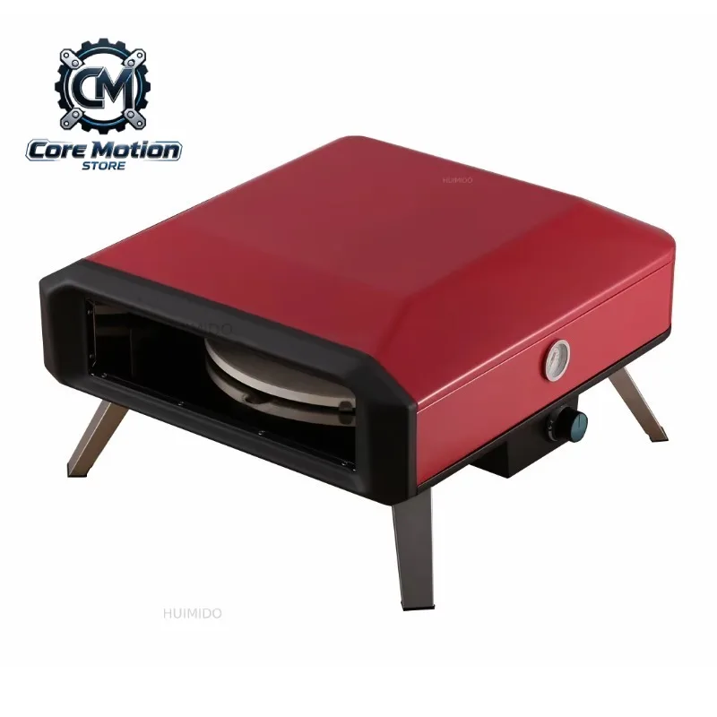 16-Inch auto-rotating pizza oven 500 ° C battery powered, requires no electricity, foldable legs, outdoor CE/AGA