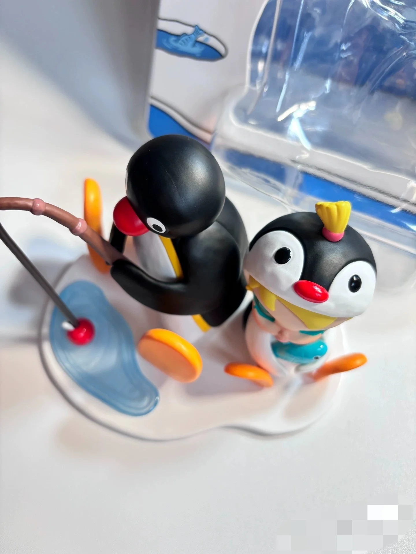 Anime Figuur Baby Molly X Pingu Vissen Tijd Handheld Hang Kaart 18 cm Model Poppen Beeldjes Pvc Collectie Trendy Speelgoed voor Geschenken