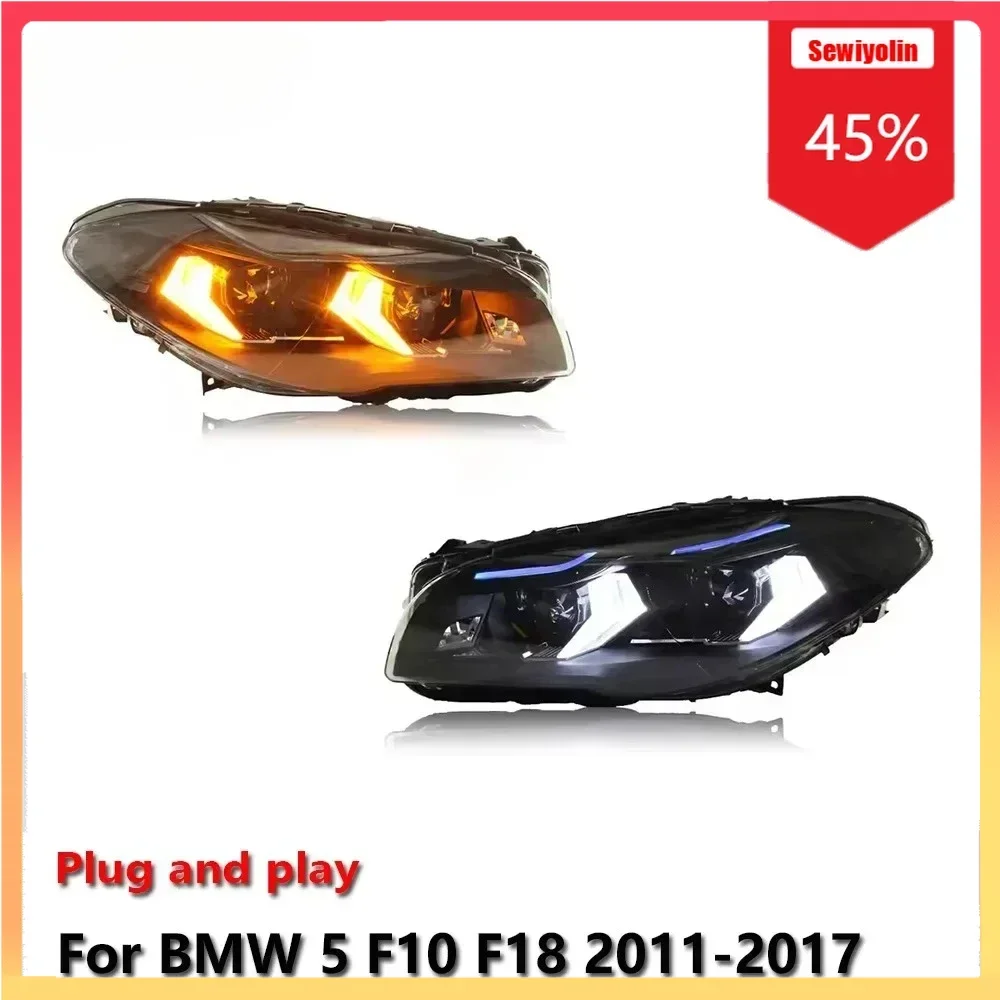 

Car LED Headlight Light Accesorios Para Auto For BMW 5 F10 F18 2011-2017 Auto Fog DRL Brake Turn Signal Lamp Plug and Play