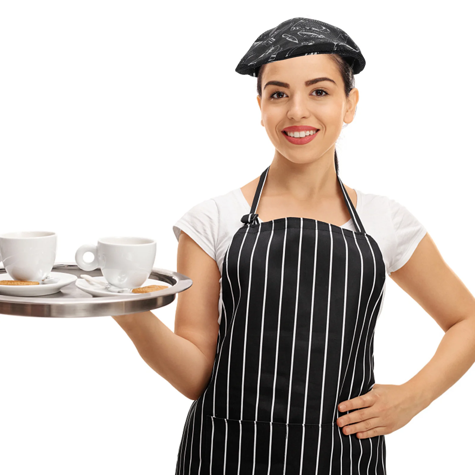 2Pcs Chef Beret Hat Breathable Cotton Cooking Caps Restaurant Waiter Kitchen Uniform Caps Chef Beret Hat Cook Hats