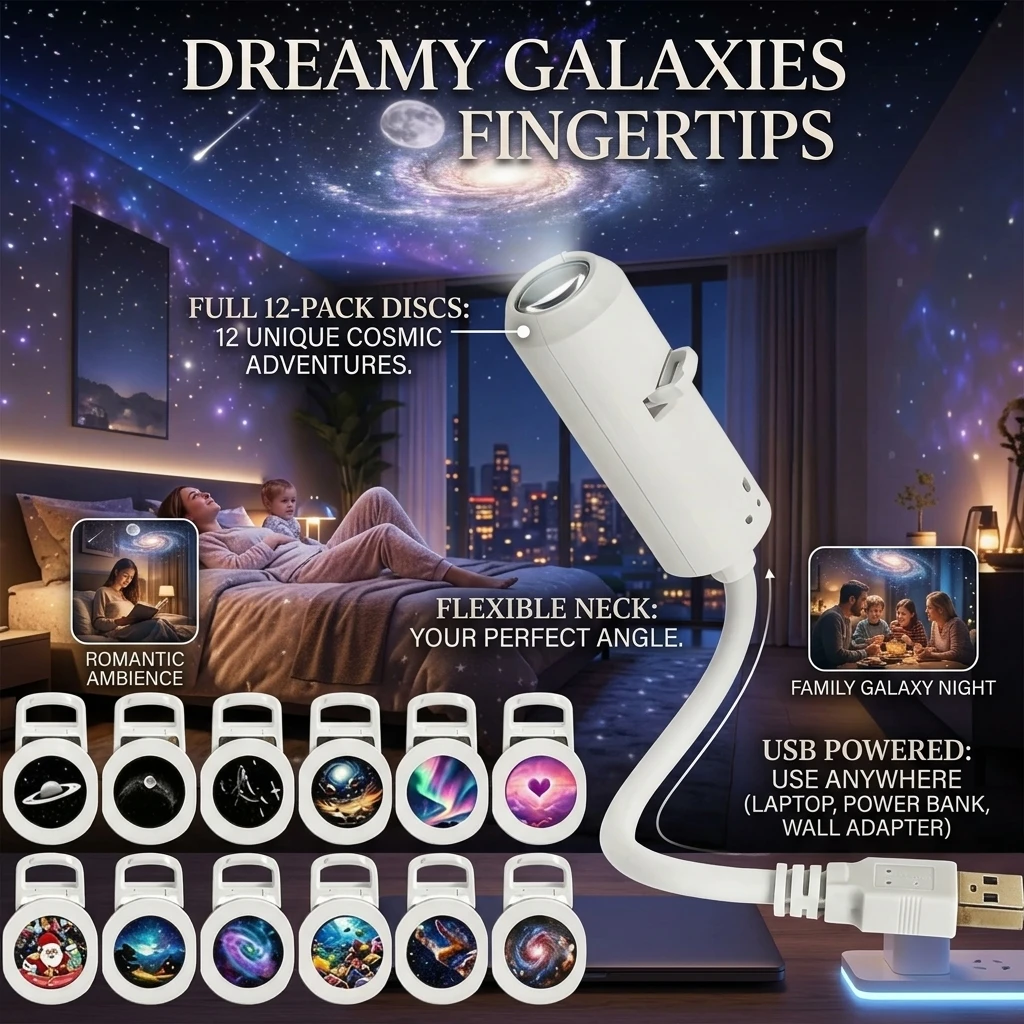 Mini Galaxy Star Projector Night Light Nebula Ceiling LED Lamp USB Star Night Light Starry Sky Ambient Lamp For Bedroom Party