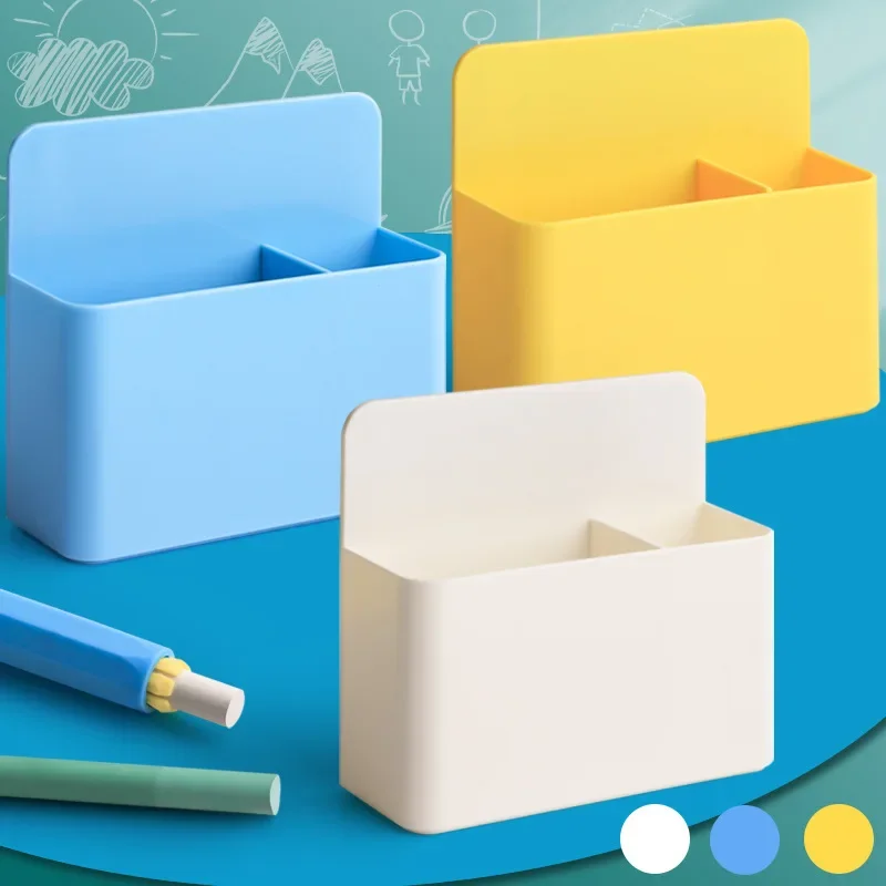 Caixa de armazenamento magnética para geladeira, caixa organizadora de plástico, com suporte para caneta marcadora, material de escritório para geladeira, 1 peça