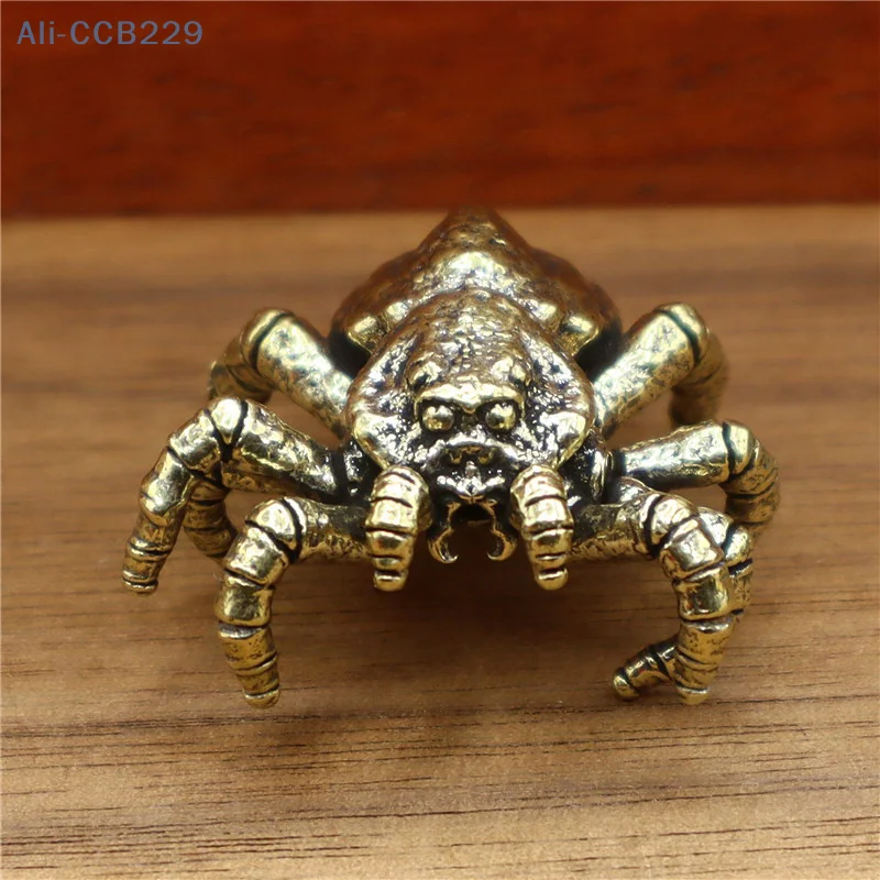 Brass Horror Spider Trick Toy Unicorn Beetle Bug Insect Statue Sculpture Home Decor Car Ornaments