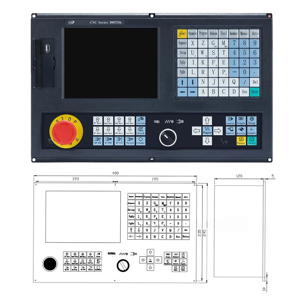 Economical 2 3 4 Axis 8.4 Inches displayer 990TDB CNC Controller for Milling Machine with Mach 3 with ATC PLC function