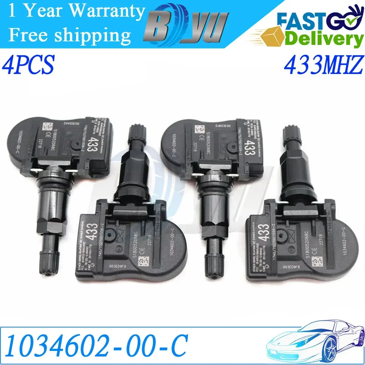 1034602-00-C TPMS for Tesla Model S 3 X 433MHz 1034602-00-A 103460200A 1034602-00-B Car Tire Pressure Monitor Sensor