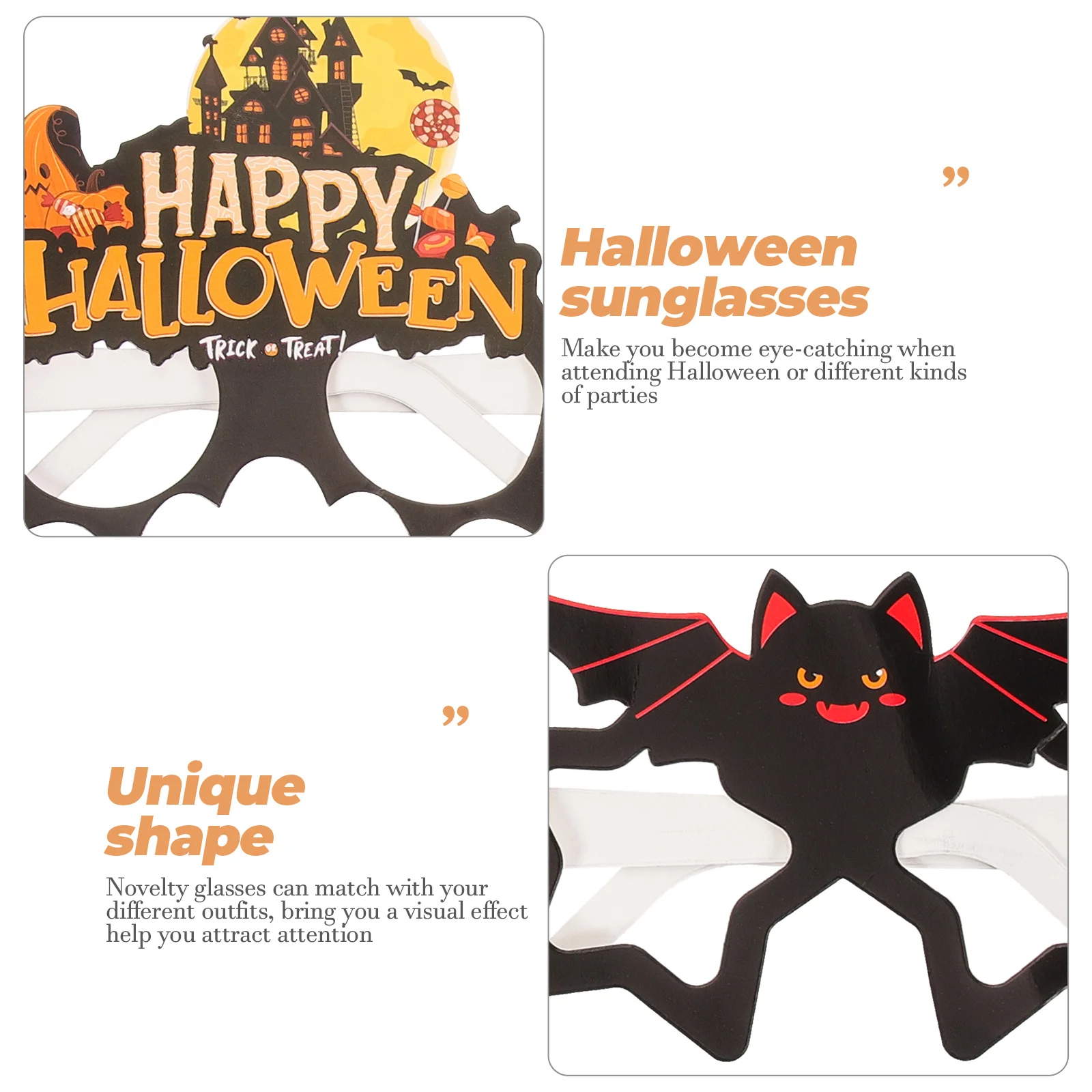 

6 Pcs Decorations Halloween Glasses Eyeglasses Lightweight Funny Paper Themed