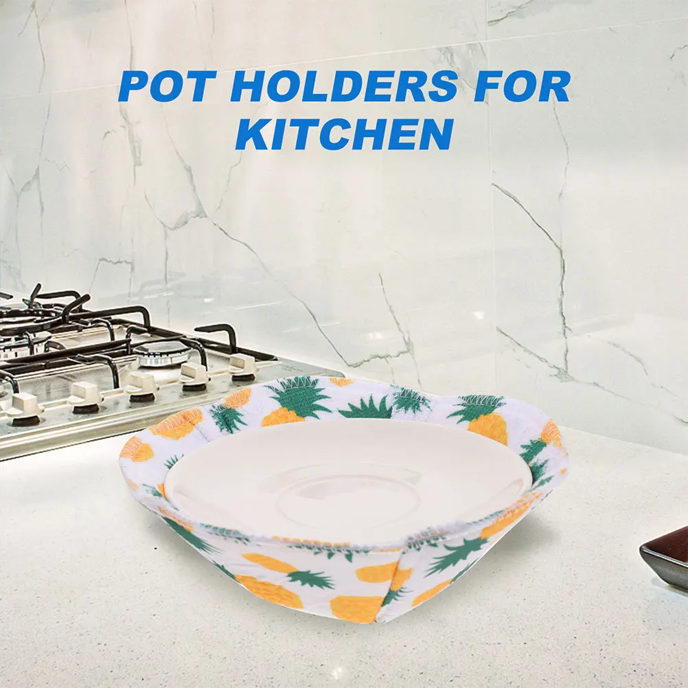 

4pcs Heat Resistant Cozy Microwave Safe Mats For Hot Food Insulation Bowl Cover Lightweight Portable Anti-Scald Holder Kitchen