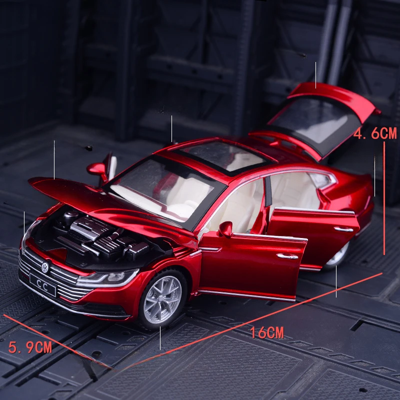 1:32 فولكس فاجن CC كوبيه محاكاة عالية دييكاست سبيكة معدنية نموذج سيارة ضوء الصوت التراجع جمع الاطفال لعبة الهدايا