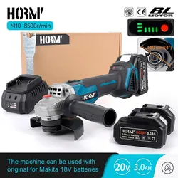 Hormy 100mm M10 Brushless Angle Grinder Cordless Electric Polishing Cutting Machine Polish Power Tool For Makita 18V Battery