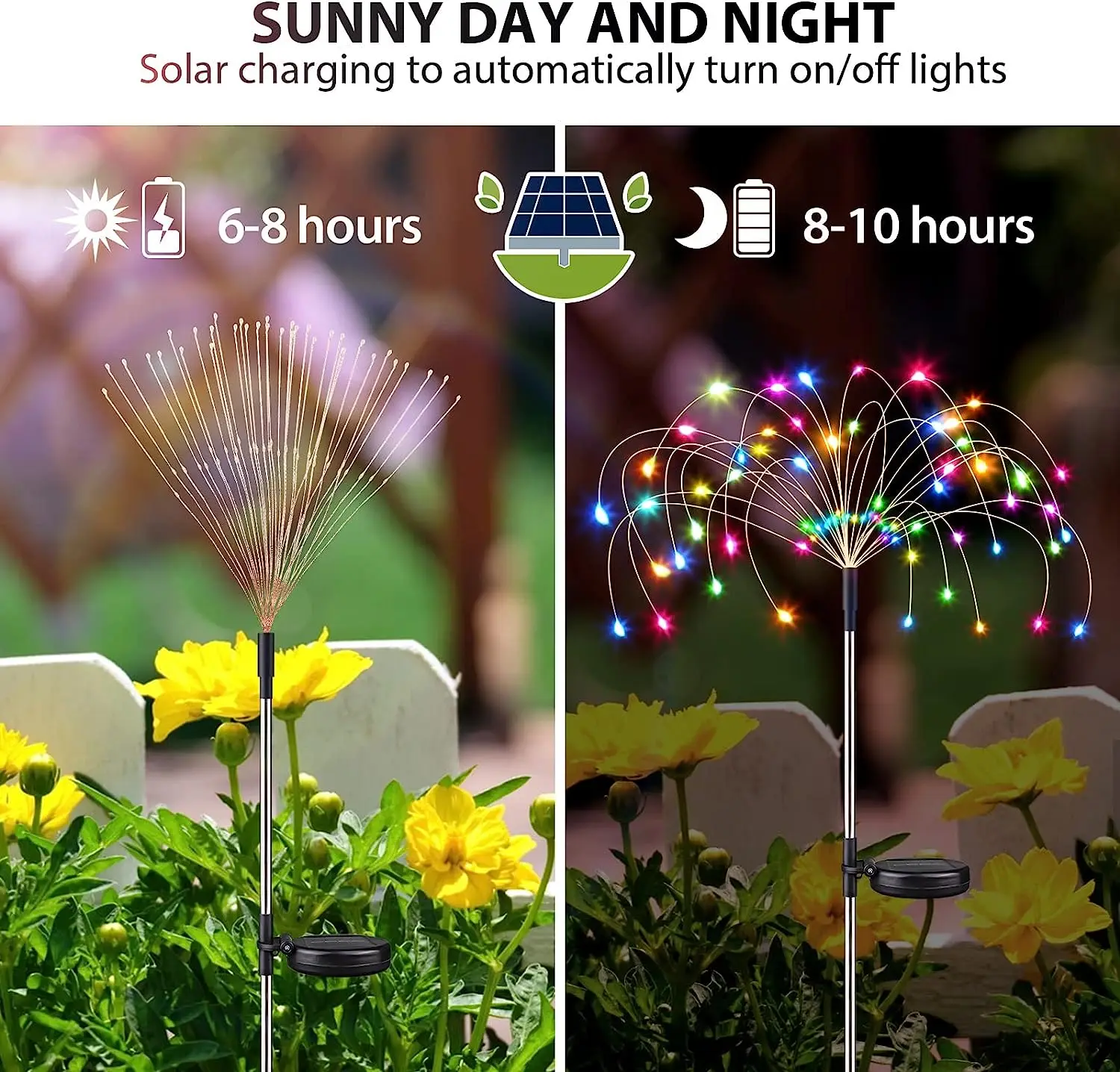 1/2/4Pcs Solar Firework Lights Lawn Lamp Garden Light Waterproof 2 Modes DIY Landscape Light for Garden Walkway Yard Decor