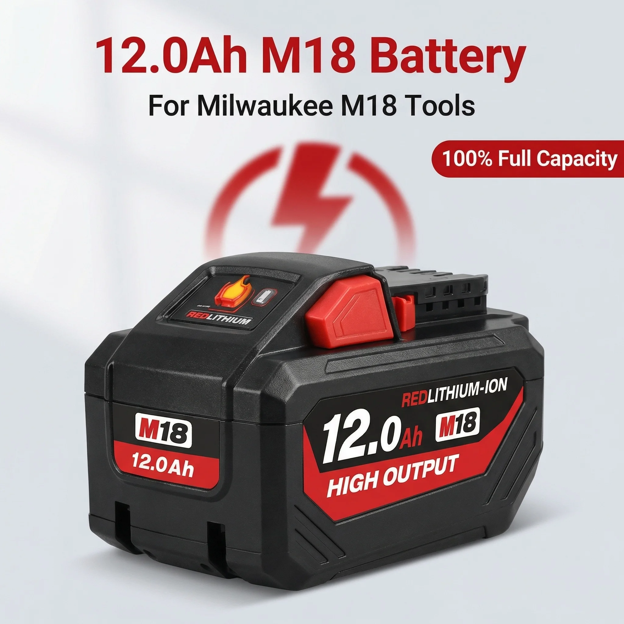 

Milwaukee M18-21700 12.0Ah battery 100% full capacity guarantee, suitable for Milwaukee M18 system tools, strong output.
