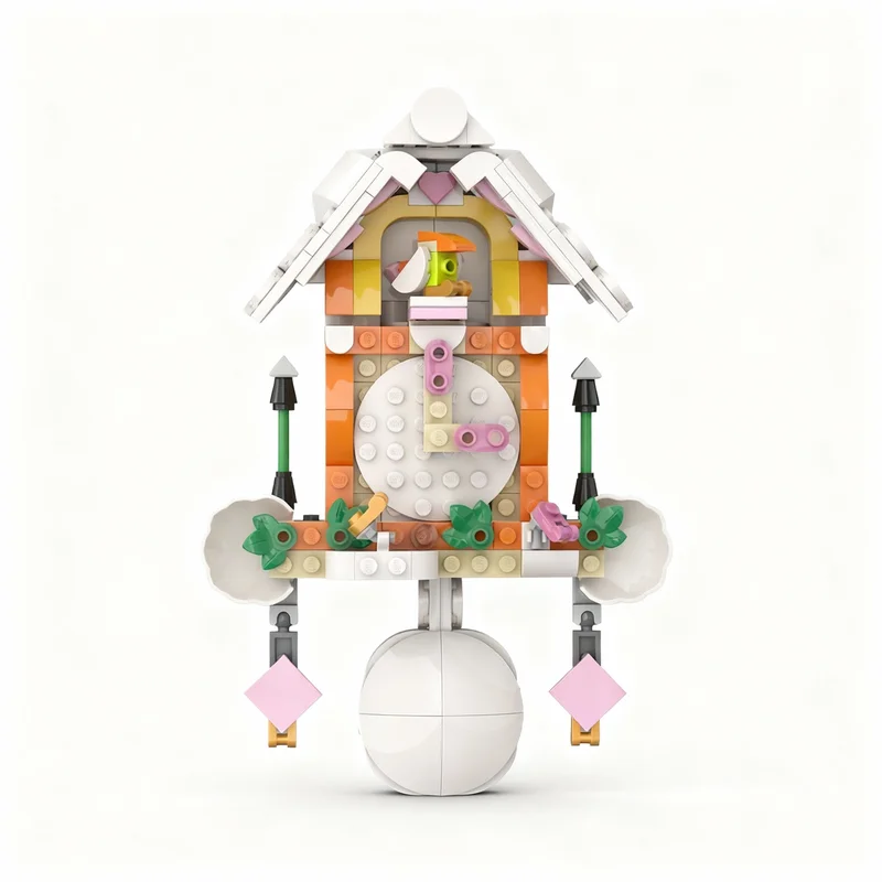 

200PCS MOC Creative Model White Rabbit S Cuckoo Clock Technology DIY Assembly Puzzle Display Birthday Gift Collectible Building