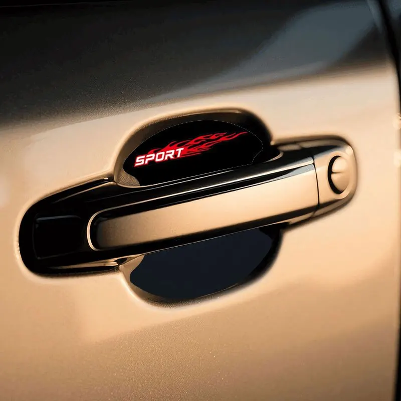 

4Pcs/Set Sport Flame Car Door Cup Stickers, Anti-Scratch Protective Decals