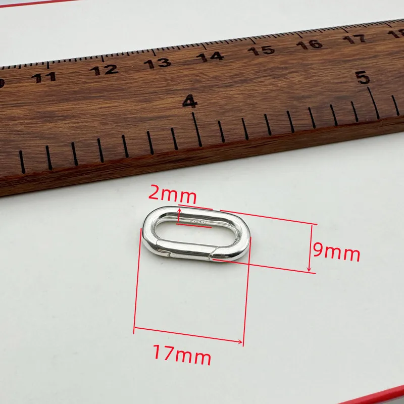 1PCS Solid 925 Sterling Silver Spring Clasps Square for Necklace Bracelet DIY Accessores Connector Making