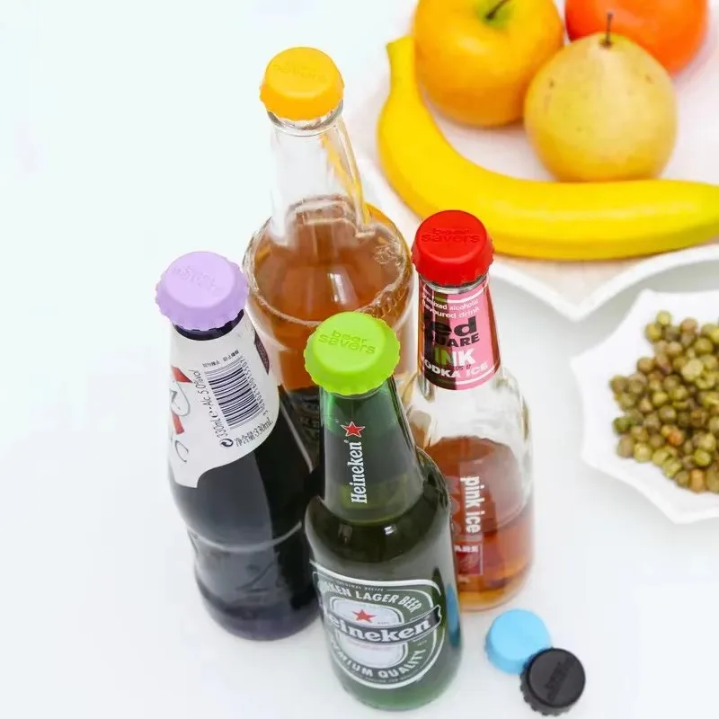 6-36Pcs Silicone Bottle Cap Sealed Beer Cap Vinegar Soy Sauce Bottle Soda Cola Cap Wine Protective Stopper Beer Bottle Cap