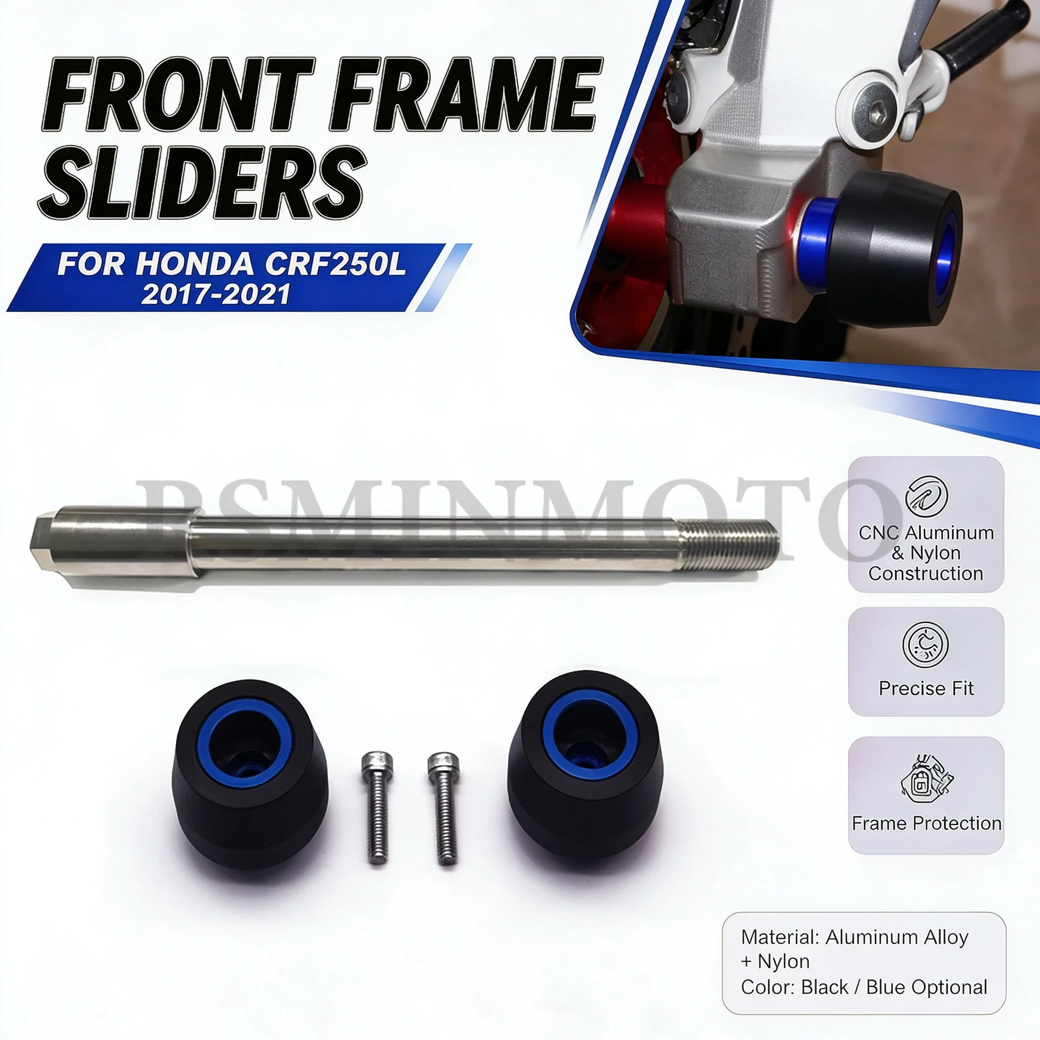 Motorcycle Front Fork Axle Sliders Wheel Crash Protector CNC Cap For Honda CRF250L 2017-2021 Dirt Bike Replacement Parts