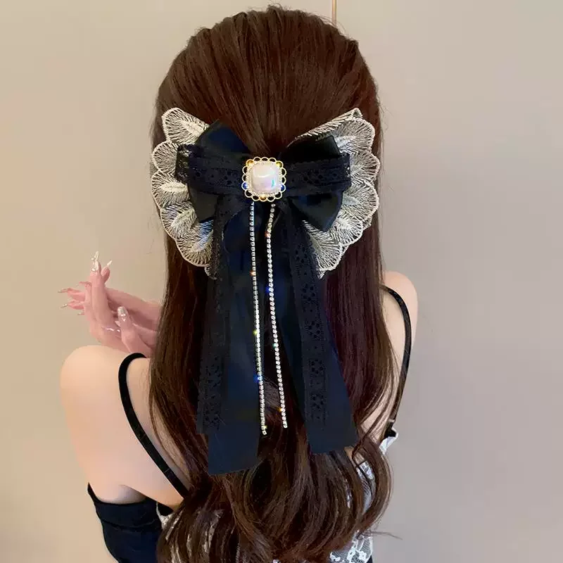 

Korean Style Casual Barrette Female New Headwear Tassels Crystal Hair Clips for Women Girls Ladies Bow Hairpins Hair Accessories