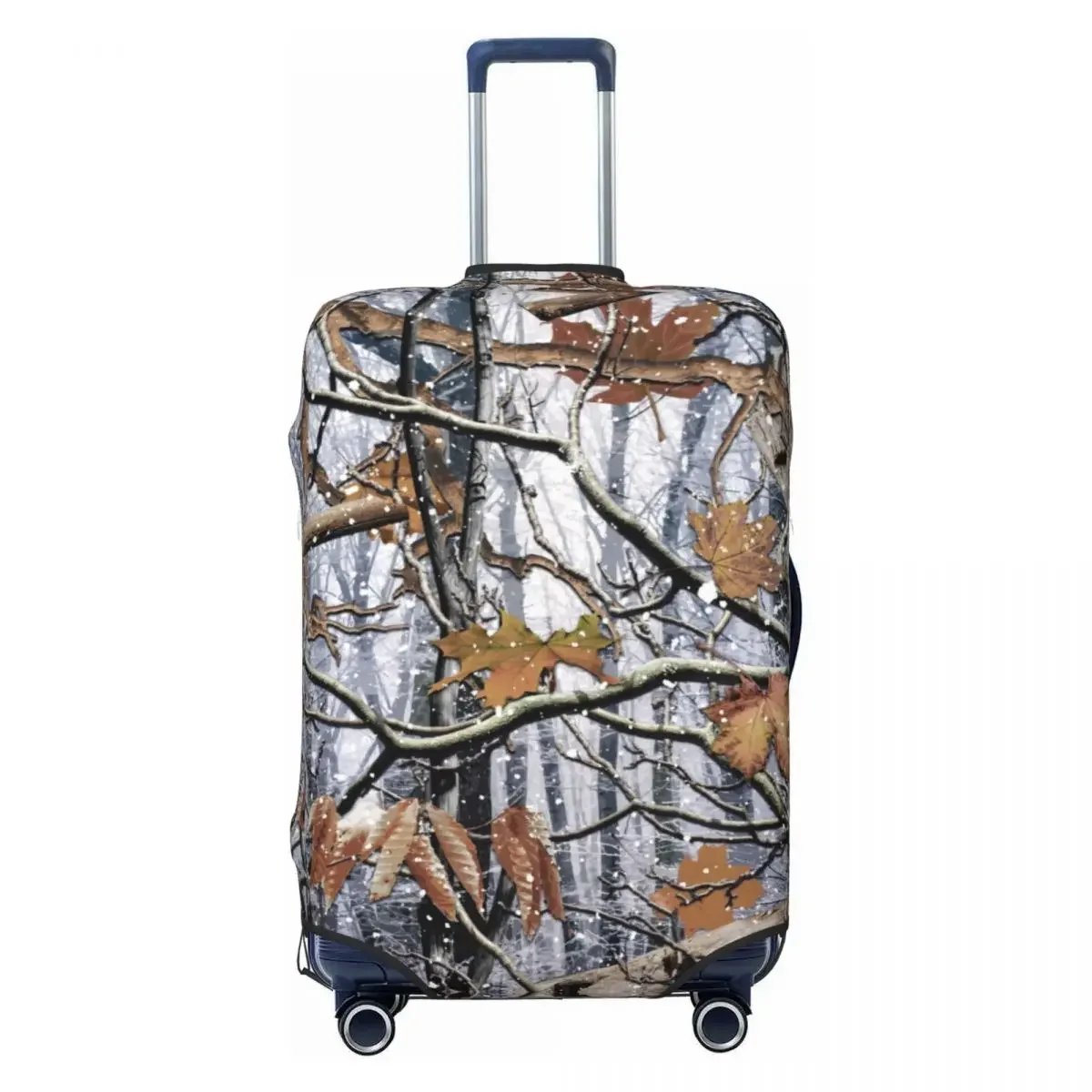 Custom Hunting Camo Tree Camouflage Snow Pattern Travel Luggage Cover Washable Suitcase Cover Protector Fit 18-32 Inch