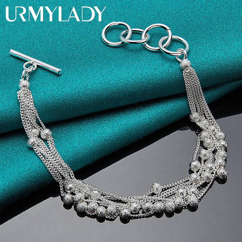 Urmylady Sterling Silber matt Perlen Armband für Frauen Hochzeits feier hochwertige Geschenk Modeschmuck