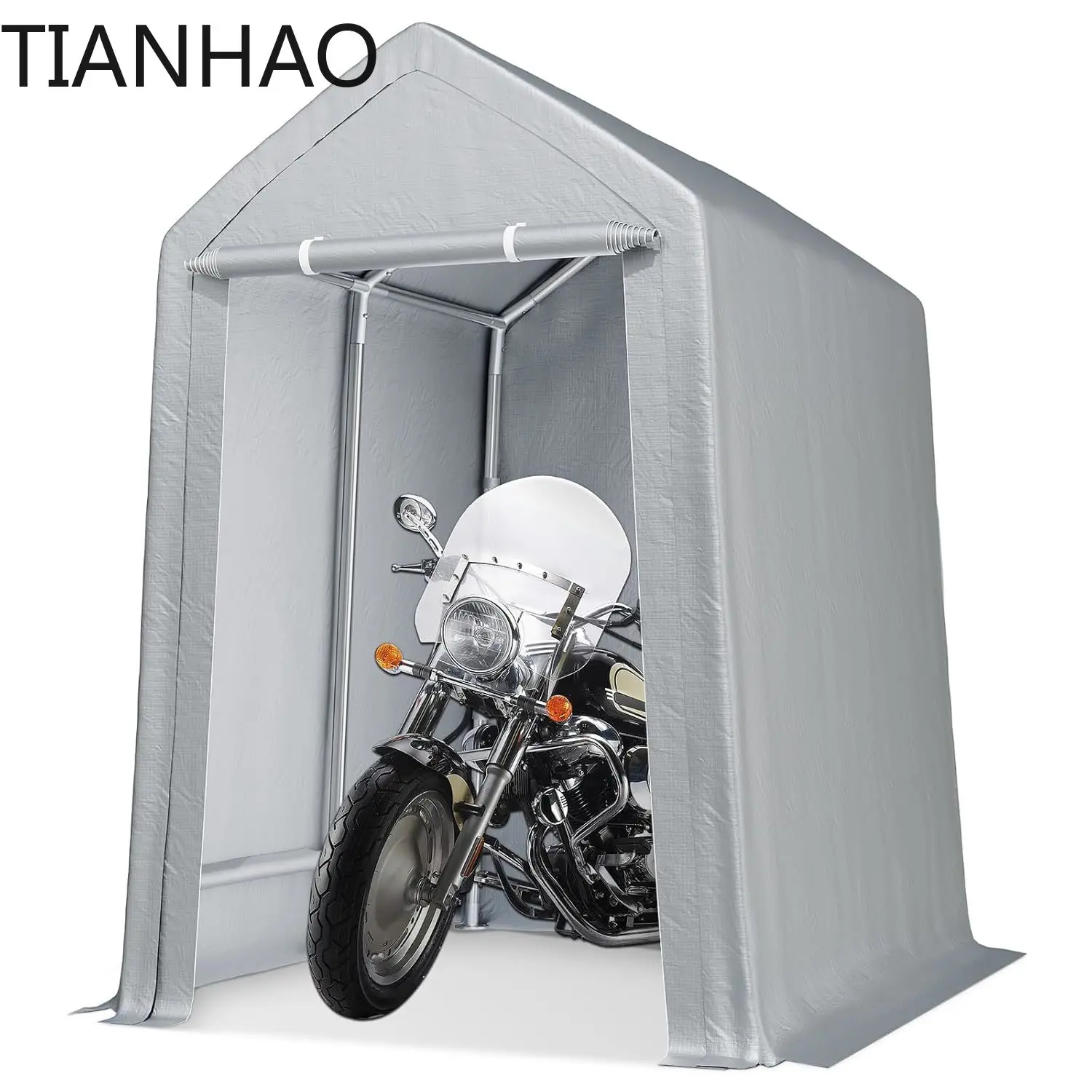 Heavy Duty Portable Carport Shelter 6x8 FT with Roll Up Door for Bike Motorcycle Garden Tool Storage Waterproof Outdoor