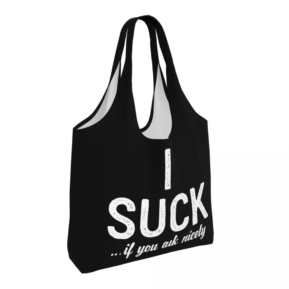 I Suck If You Ask Large Capacity Canvas Tote Bag Single Shoulder Work Commute Bag For Women Eco-Friendly Shopping Bag