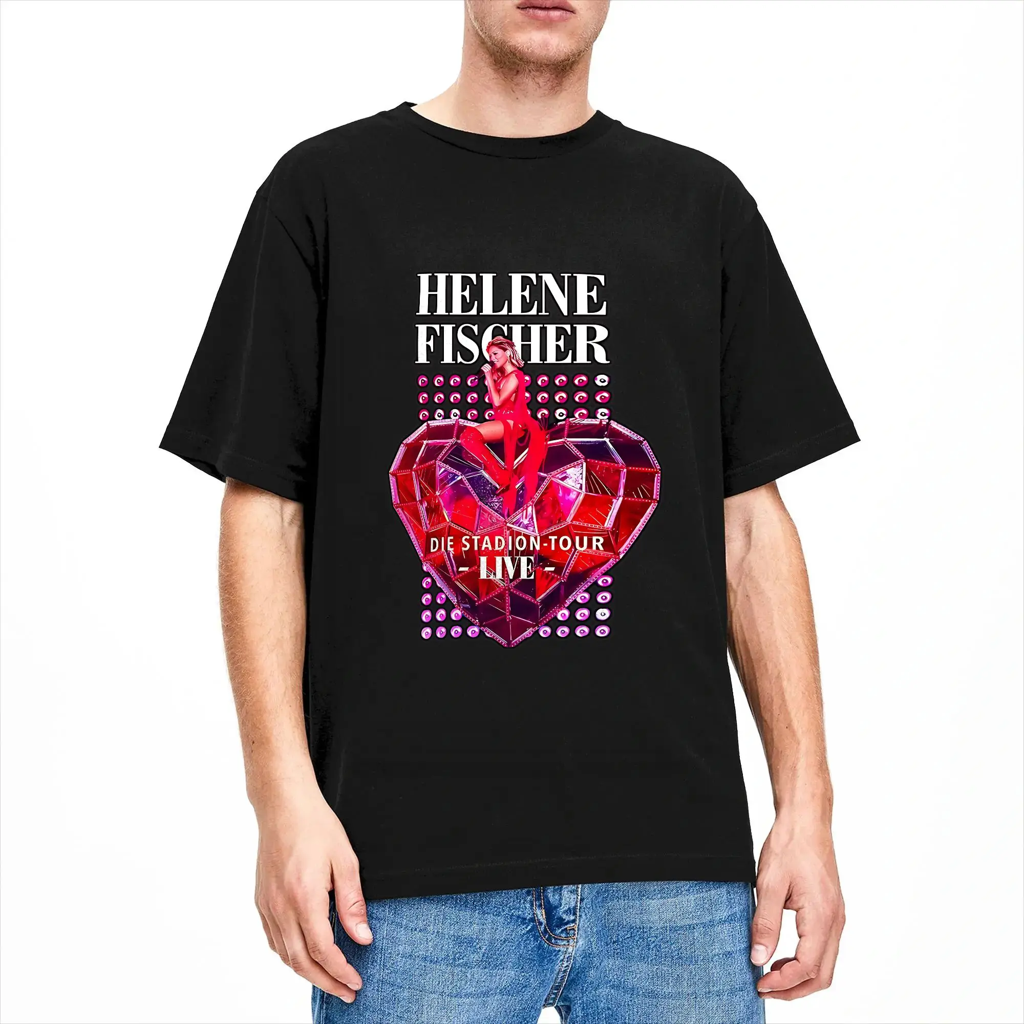 Helene Fischer 360° Tour Concert T Shirts Men's  Cotton Novelty T-Shirt Round Collar  Tee Shirt Short Sleeve Clothing Original