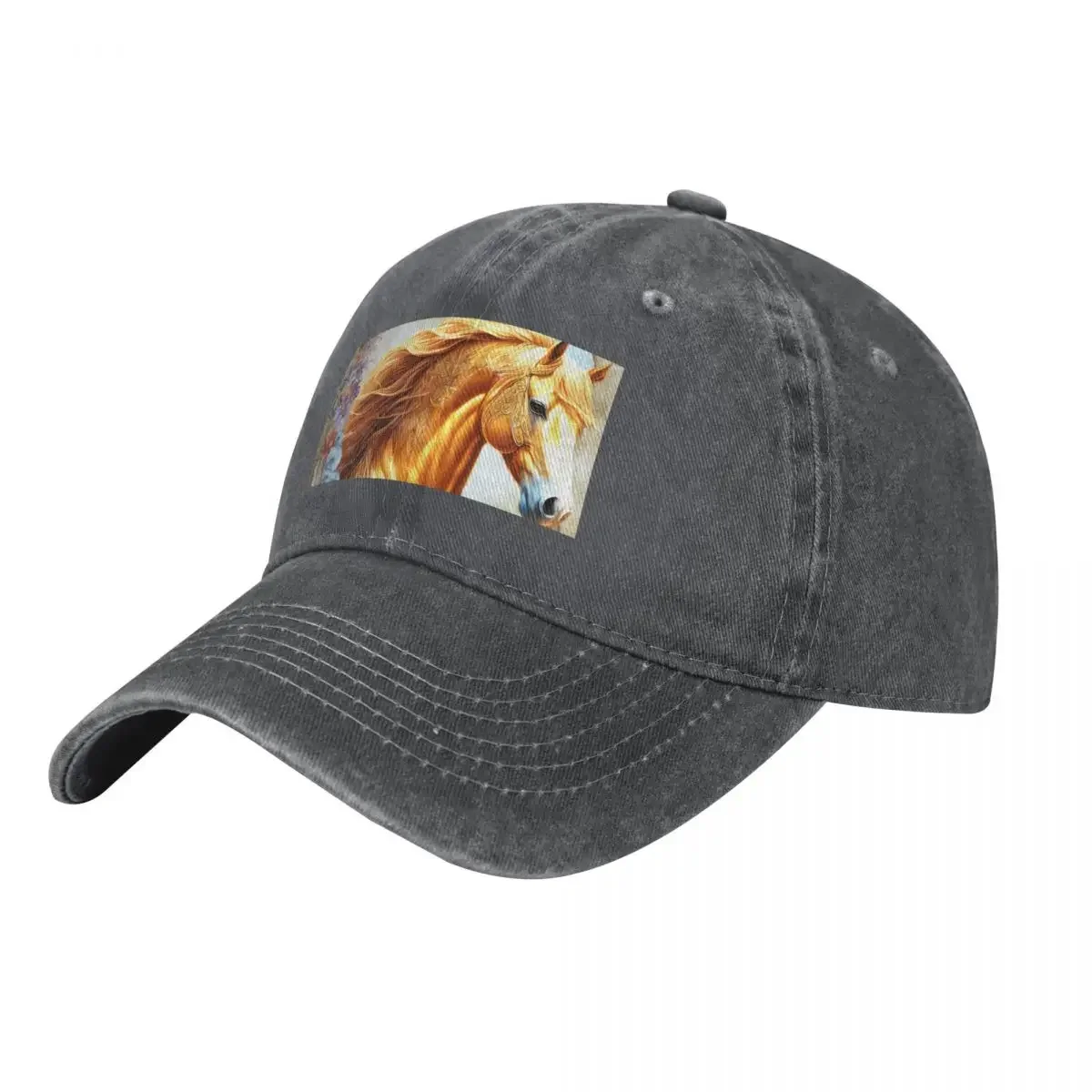 

Fantasy Golden Horse Baseball Cap tea Hat funny hat Beach Outing Sun Cap Women Caps Men's