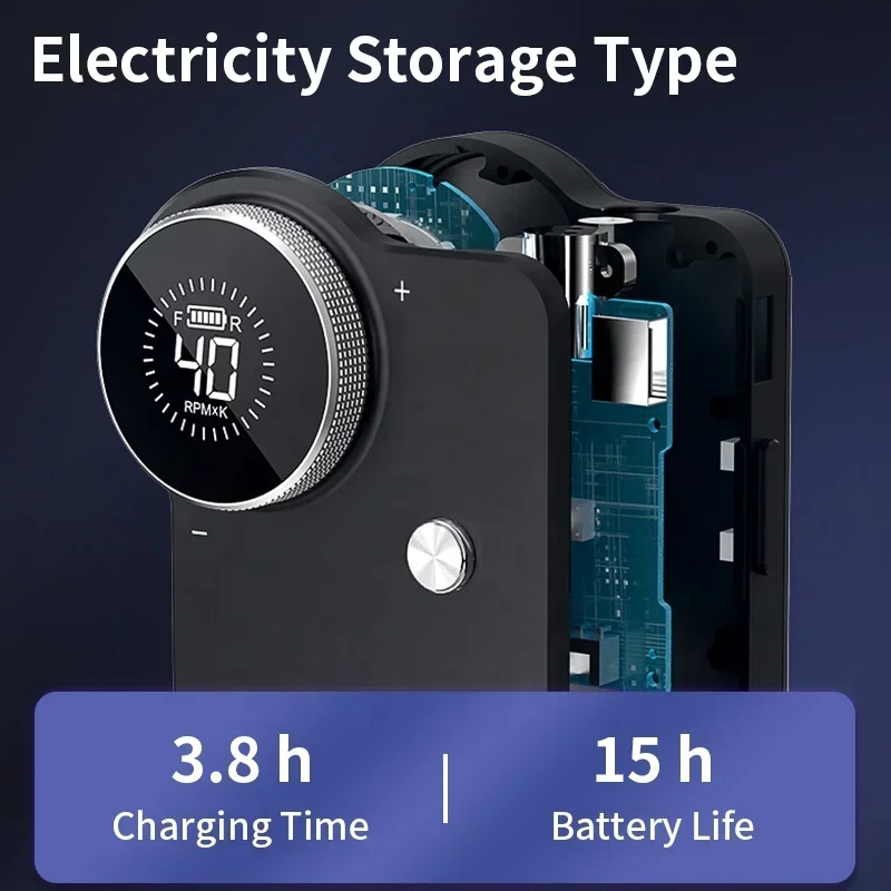 Oxxi UV G3 40000 دورة في الدقيقة محرك بدون فرشاة قابلة للشحن آلة حفر الأظافر اللاسلكي 15 ساعة عمر البطارية ملف الأظافر الكهربائية #4