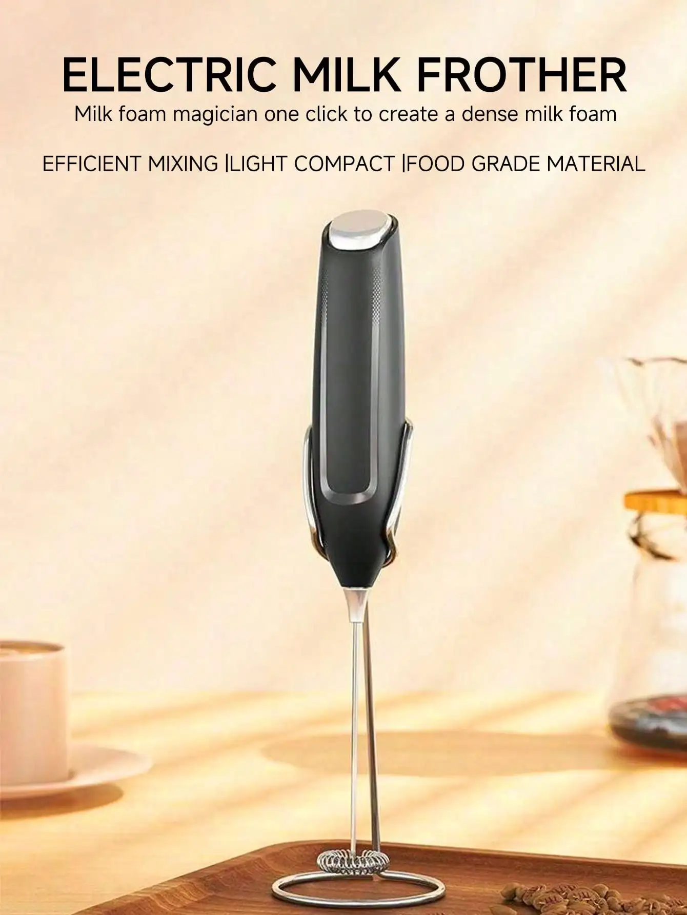 Hand-Held Blender Milk Foam Coffee Blender Strong and Fast Foaming High-Quality Stainless Steel Blender Portable Milk Frother