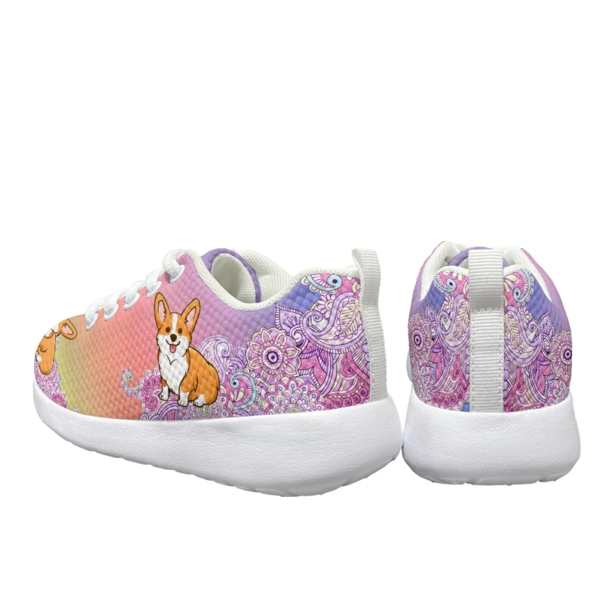 Desenhos animados Anime impressão sapatos para crianças, sapatilhas planas para meninas e meninos, Comfort Lace Up, calçado esportivo, moda infantil