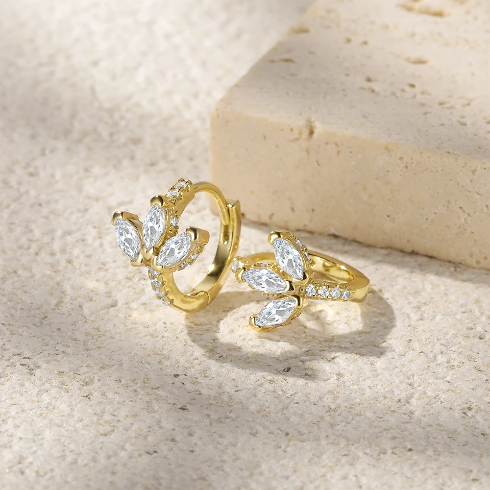 Exquisite Oval Zircon Earring 925 Sterling Silver Hoop Earrings For Lovers' Couples Temperament Korean Wedding Jewelry