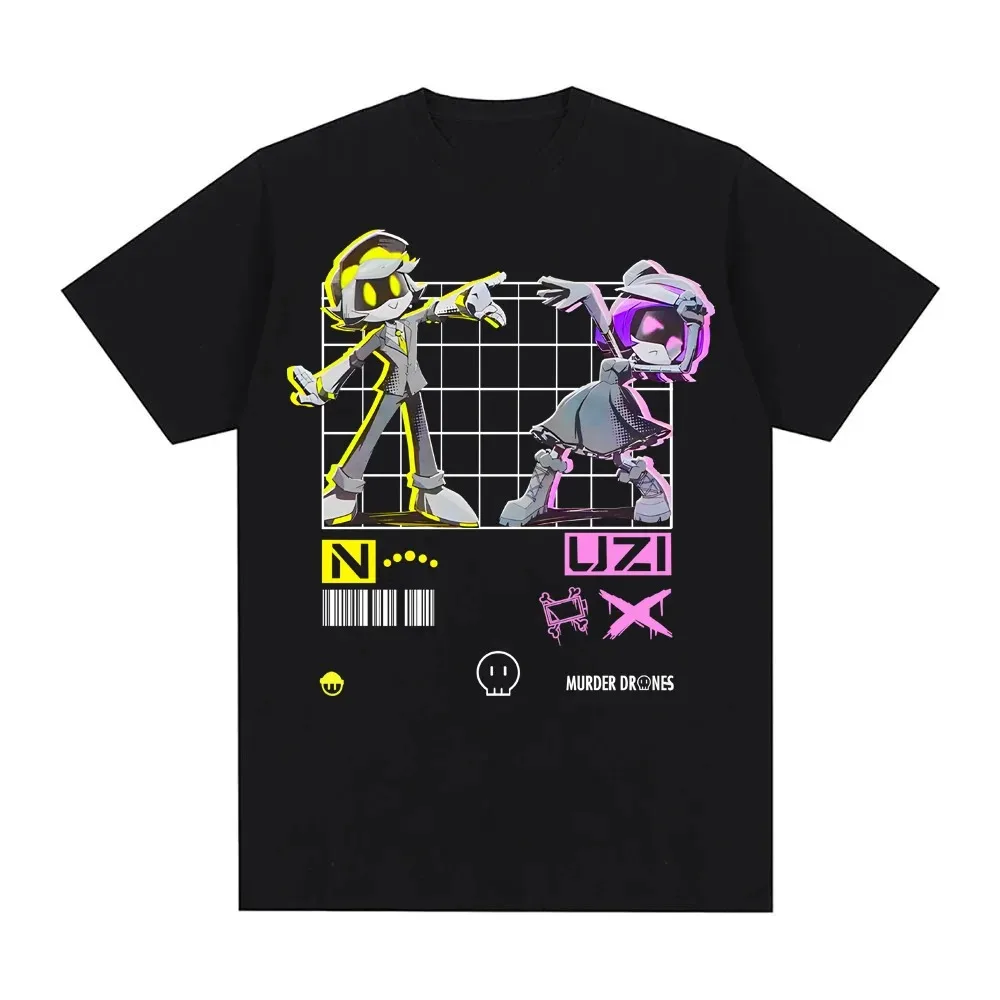 Hot Murder Drones Graphic T-shirt Y2K Aesthetic Streetwear Unisex Oversized Summer Cotton Print Retro Anime Tee Clothing Tops
