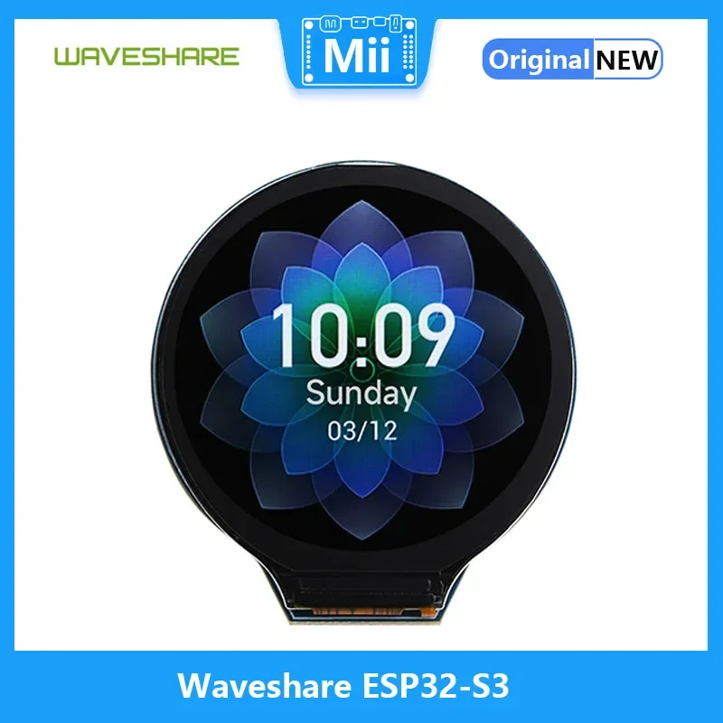 Waveshare ESP32-S3 Development Board, 32-bit LX7 Dual-core Processor, Integrates GC9A01 Display Driver Chip, 1.28inch IPS LCD