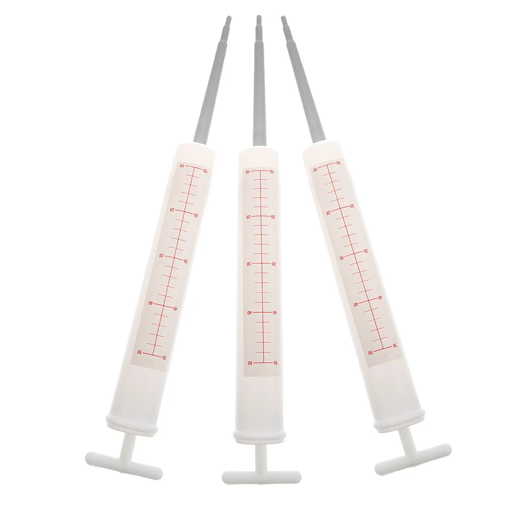 3pcs Giant Syringe Prop: Realistic Doctor Nurse Cosplay Accessory For Halloween Party Supplies Simulation Injector Reusable