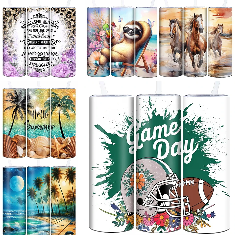 

20 унций из нержавеющей стали, стаканы для вечеринок, соломенная крышка, 1 шт., 3D принт, праздничное украшение, вакуумные чашки для путешествий на открытом воздухе, подарки на день рождения