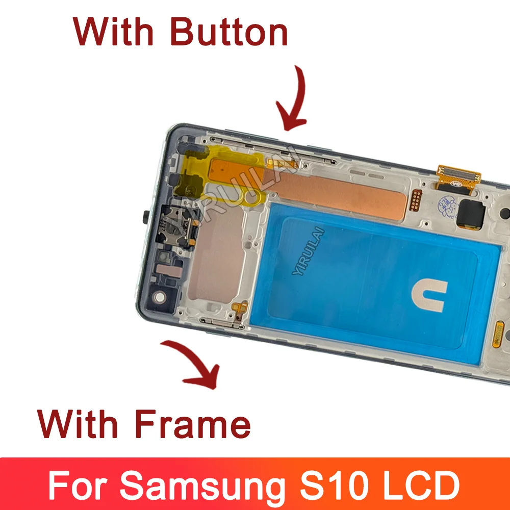 Jakość TFT dla Samsung S10 Wyświetlacz LCD Ekran dotykowy z ramką dla Samsung Galaxy G973F/DS G973U G973 SM-G973 Wyświetlacz LCD