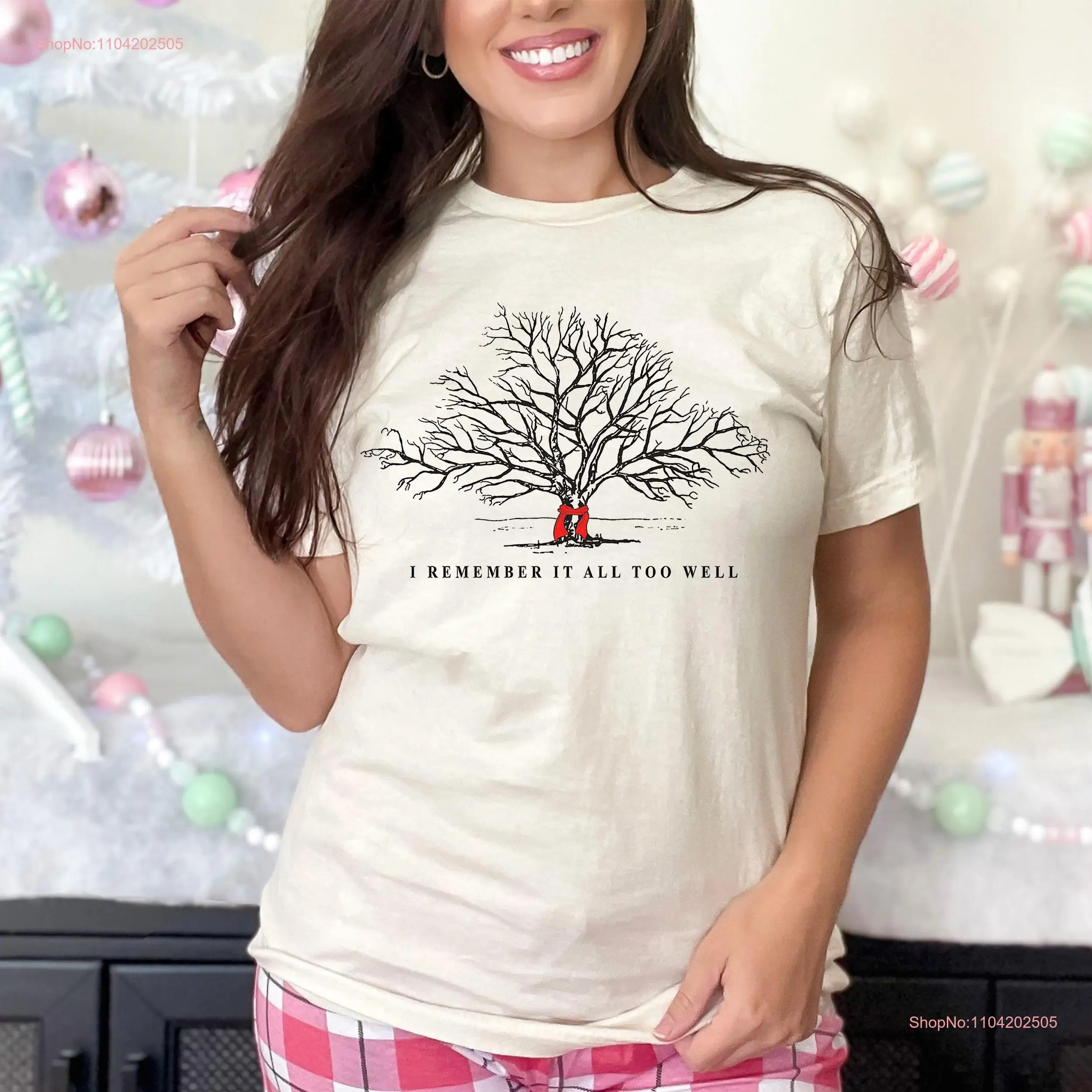 I Remember It All Too Well T Shirt Lyric Tree With Red Scarf ATW Lyrics long or short sleeves